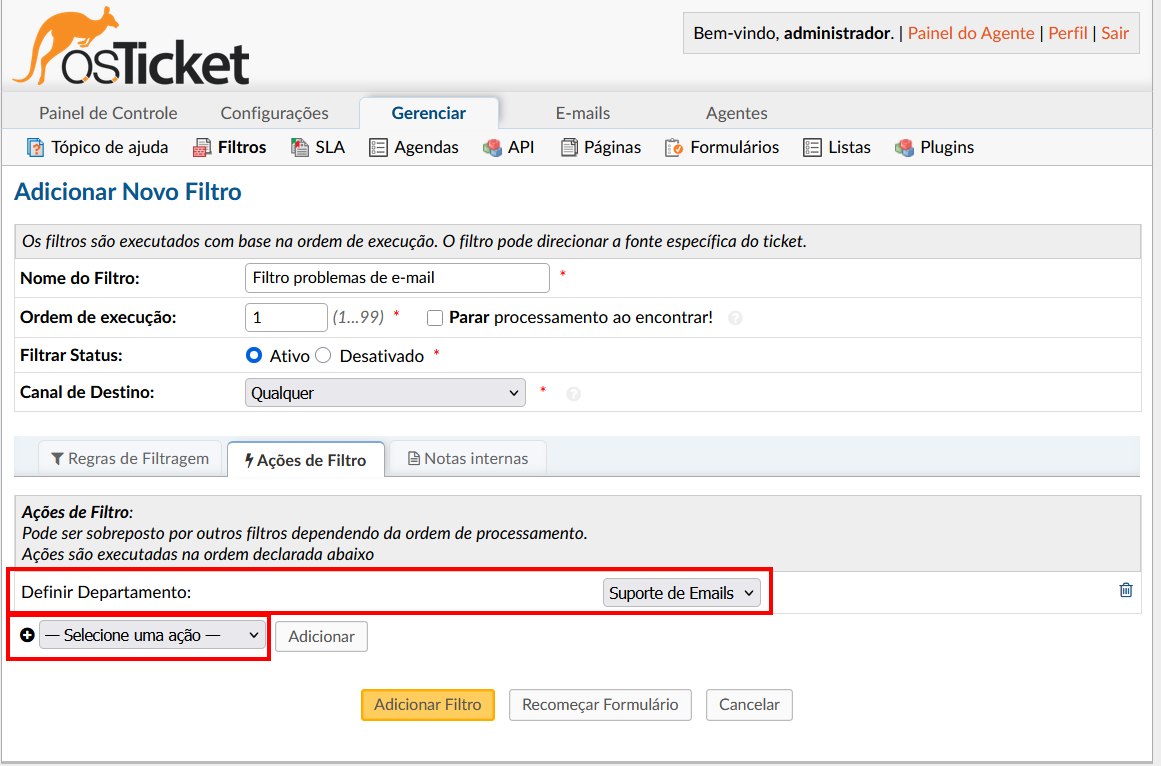 Demonstração de configurações 2