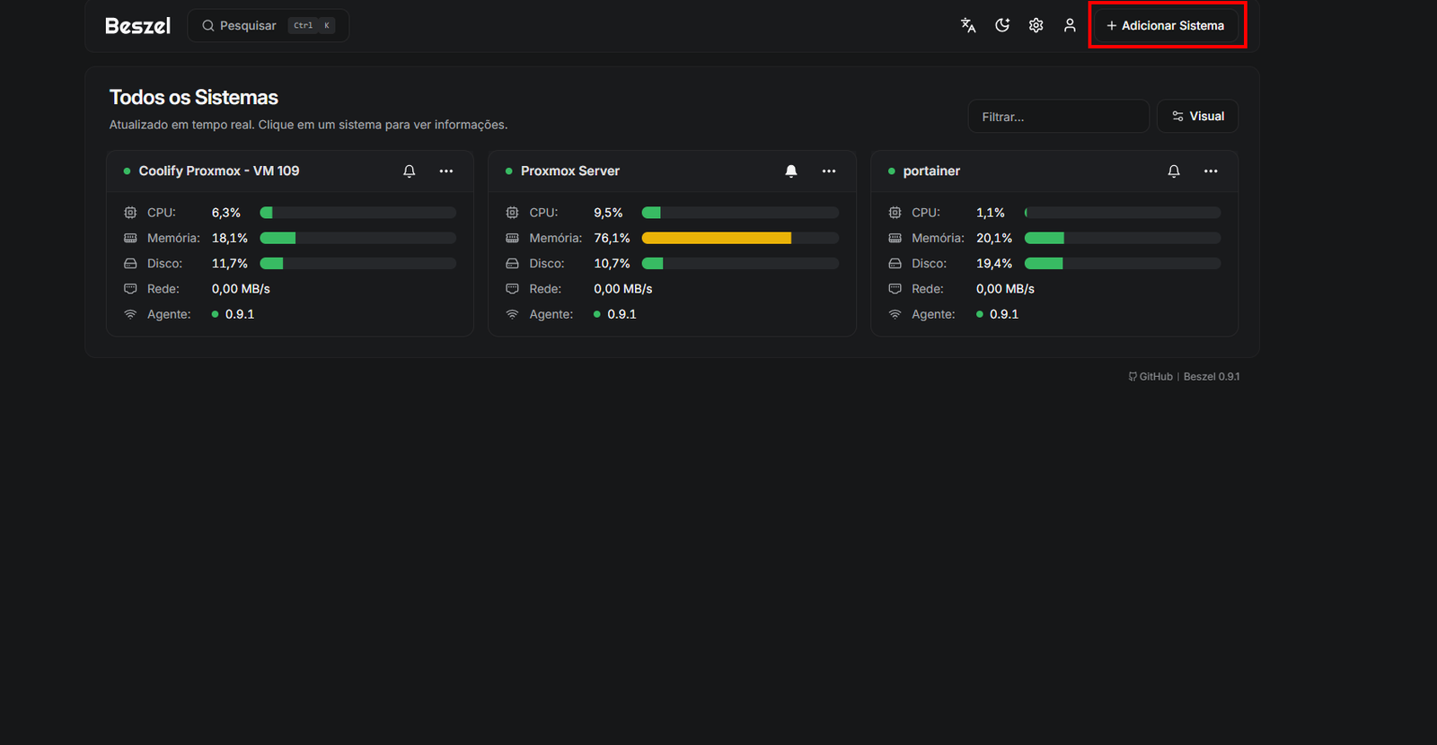 Adicionar Sistema Beszel