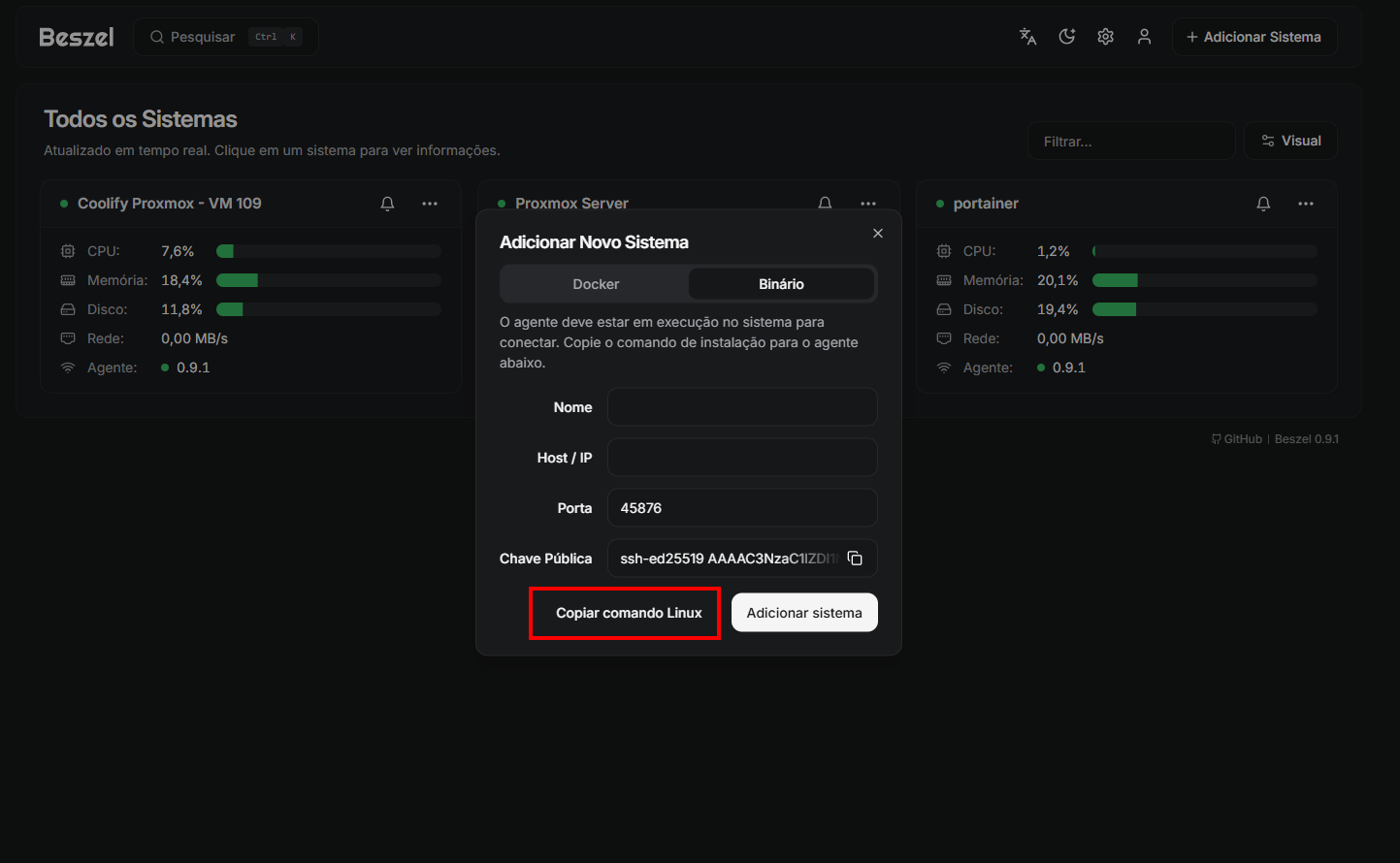 Copair comando Linux