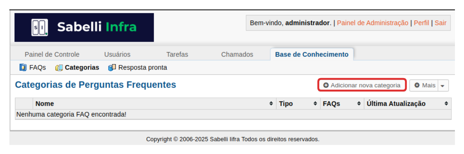 Osticket - Adicionar nova categoria 